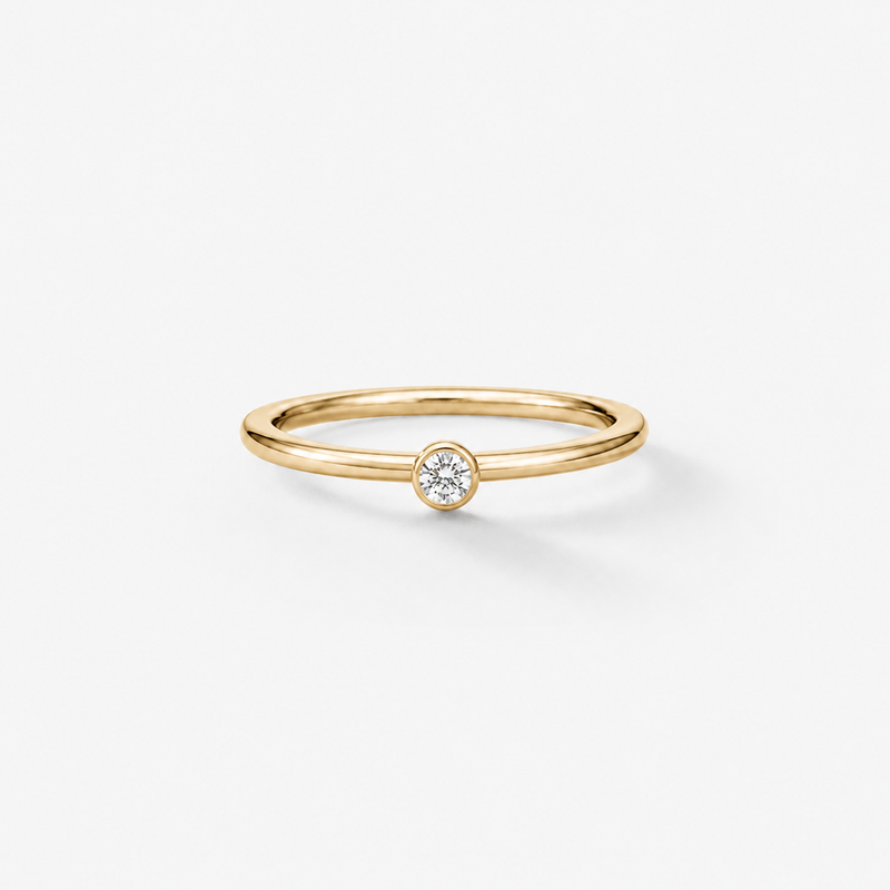 PETITE ELIZA Solitaire Verlobungsring – 18k Gelbgold, Frontansicht