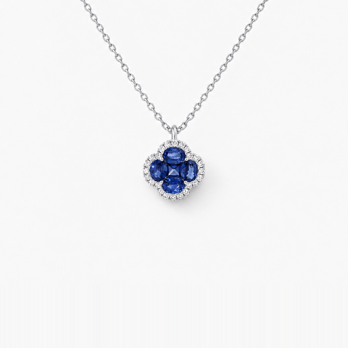 "LEGACY OF ELEGANCE" Anhänger Halskette Grande – blaue Saphire