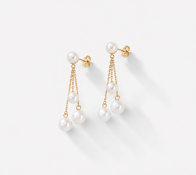 Floating Pearls Earrings | Coeur de Perle