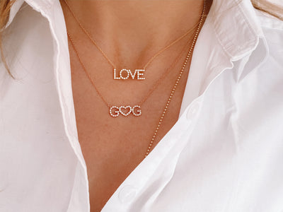 LOVE DIAMANT LETTRE COLLIER