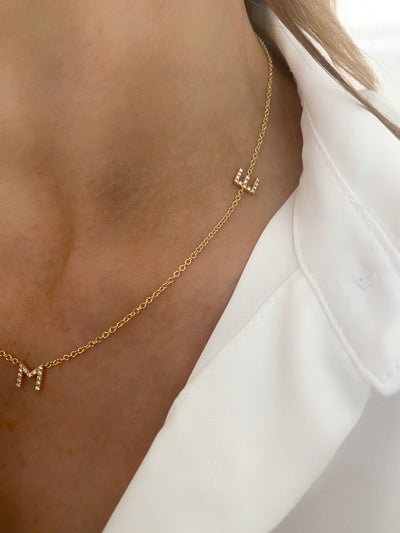 TRIPLE COLLIER DE LETTRES EN DIAMANT