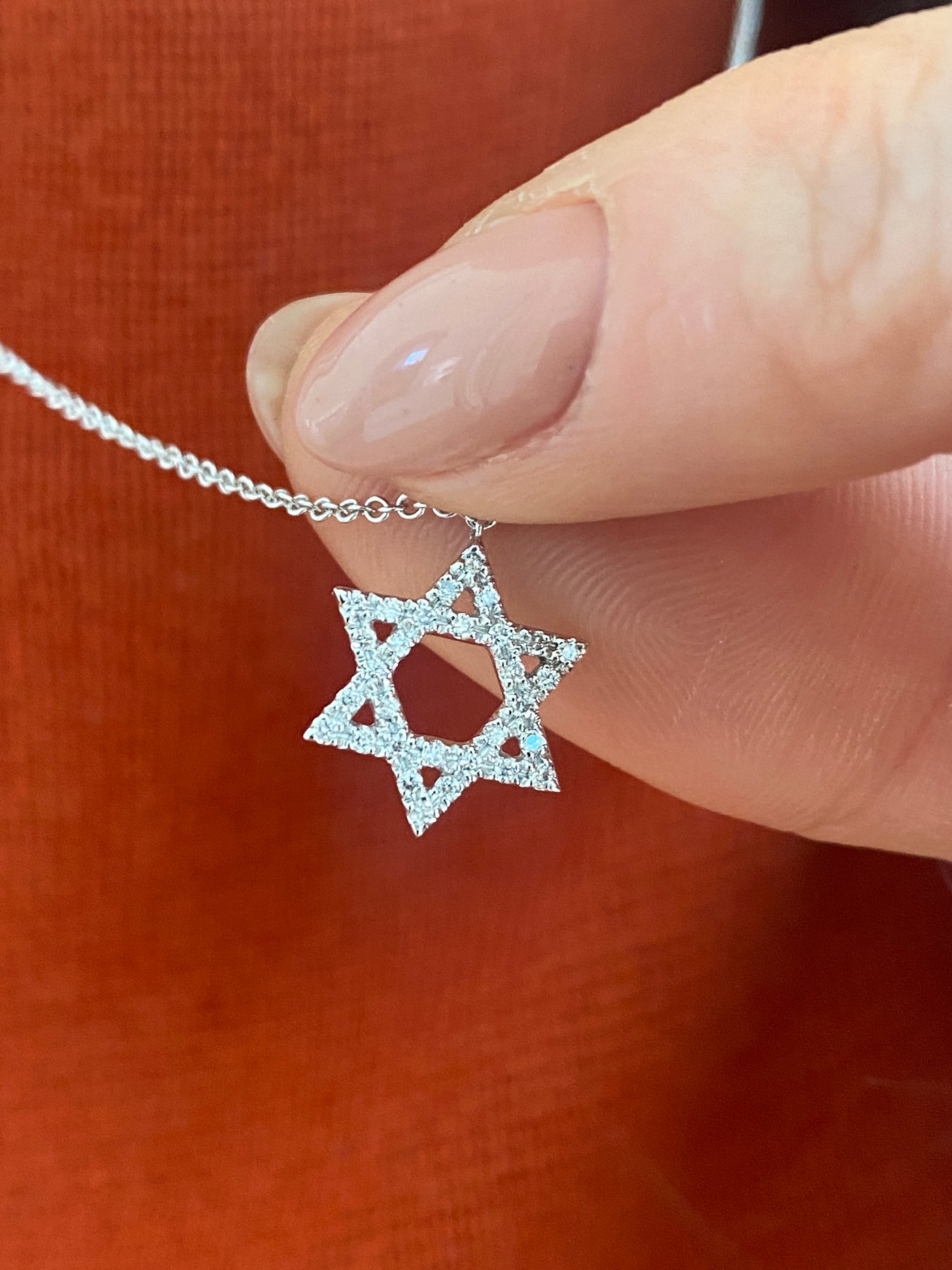 Star of David Diamant Anhänger Halskette