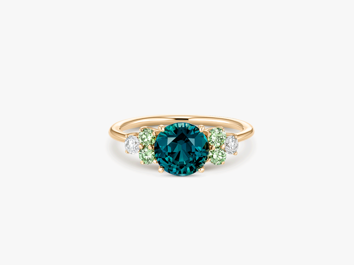 2,06 ct bague en saphir Mermaid