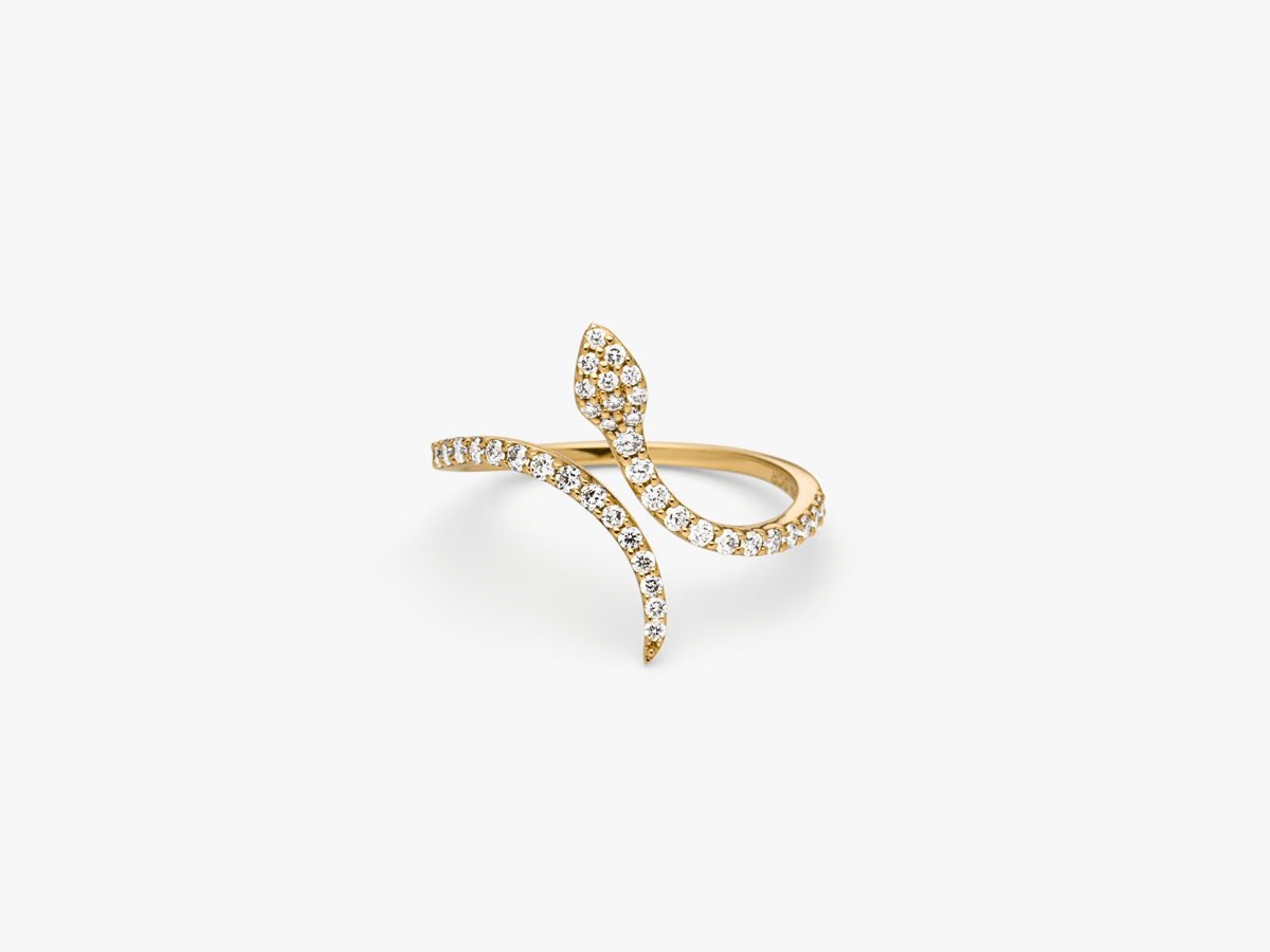 SERPENTINA - Bague serpent en filigrane de diamant