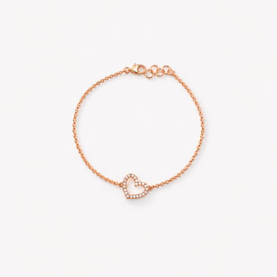 Open Heart Diamant Armkette · 18k Roségold – Packshot