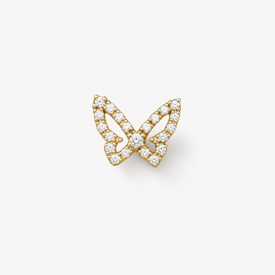 Butterfly Diamant Ohrstecker – 18k Gelbgold – Einzelstück