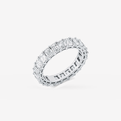 Hamptons Emerald Diamant Pinky Ring in Platin – Produktansicht