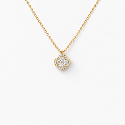 GISELLE Legacy of Elegance Anhänger Halskette Classic in 18k Gelbgold, Halskette mit Kleeblatt-Motiv