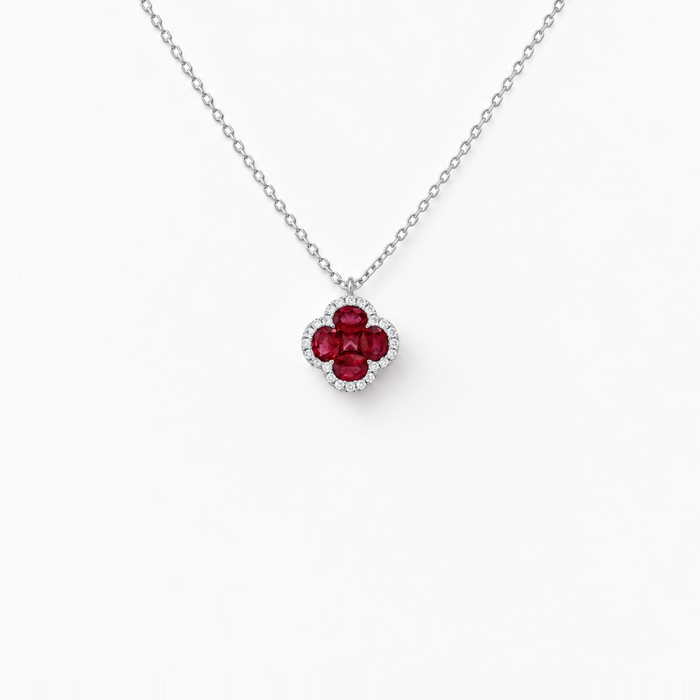"LEGACY OF ELEGANCE" Classic Pendant Necklace – Red Rubies