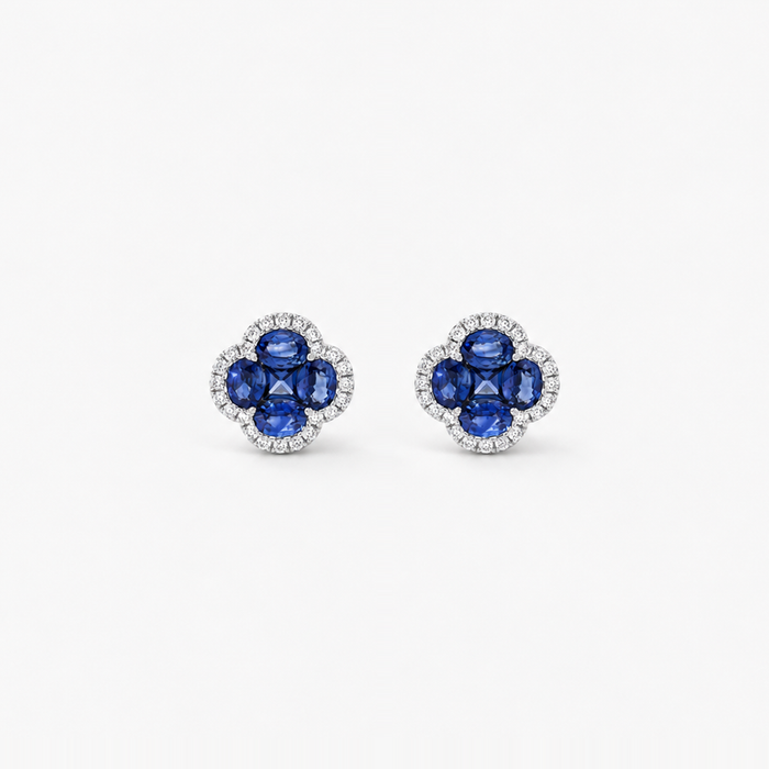 "LEGACY OF ELEGANCE" Grande Stud Earrings – Blue Sapphires