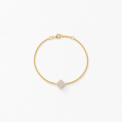 GISELLE Legacy of Elegance Armkette Petite in 18k Gelbgold, Armkette mit Kleeblatt-Motiv