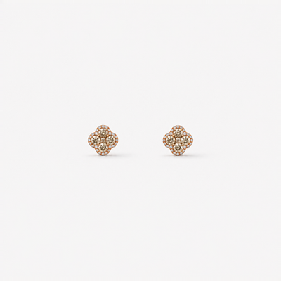 GISELLE Legacy of Elegance Ohrstecker Petite mit beige Diamanten in 18k Roségold, Paar in Frontansicht