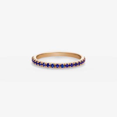 Light Eternity Pinky Ring - blaue Saphire in 18k Roségold – Produktansicht