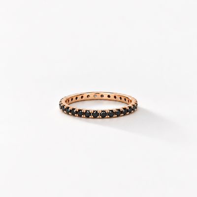 Light Eternity Diamant Ring - schwarz – 18k Roségold, Vollbesatz 100%, repräsentative Schienenbreite