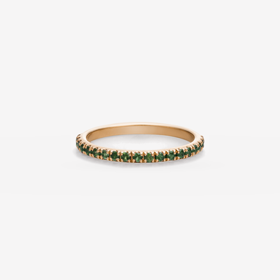 Light Eternity Ring - grüne Saphire in 18k Roségold – Produktansicht