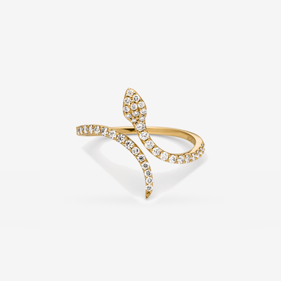 Serpentina - filigraner Diamant Schlangen Ring in 18k Gelbgold – Produktansicht