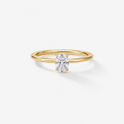 PROMISE Oval Solitaire Verlobungsring mit 0.70ct natürlichem Diamanten in 18k Gelbgold und 4-Krappenfassung